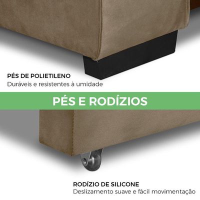 Sofá Retrátil E Reclinável 2 Lugares 2,70m Andreza Veludo Lansofbr Capuccino
