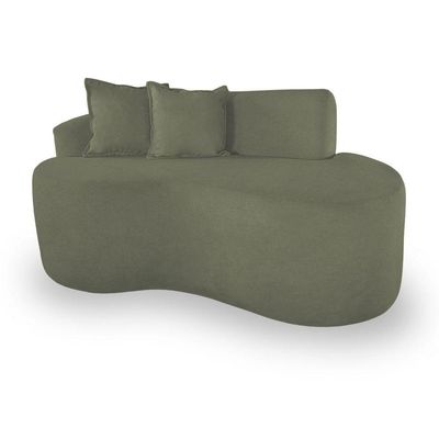 Sofá Orgânico Sala E Recepção Bouclé Verde