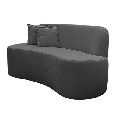 Sofá Ondulado Orgânico Pequeno 2 Lugares Sala Bouclé Bouclé Cinza Chumbo