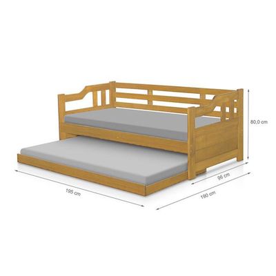 Sofá Cama Madeira Maciça Rústico Solteiro - Imbuia