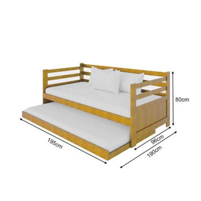 Sofá Cama Madeira Solteiro Vintage Enjoy Imbuia Acompanha Prateleira Rústica