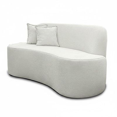 Sofá Minimalista Orgânico 2 Lugares Sala Bouclé Bouclé Branco