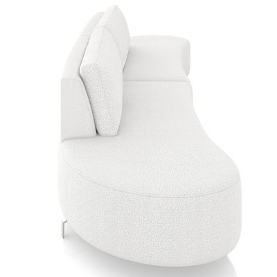 Sofá 4 Lugares Para Sala Living Orgânico Pés Metálicos 260cm Shui P08 Bouclê Branco - Lyam Decor