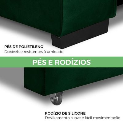 Sofa Retratil Reclinavel 2 Lugares 2m Andreza Veludo Lansof Verde