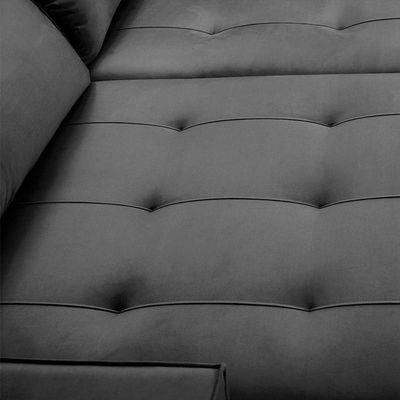 Sofa Retratil Reclinavel 2 Lugares 2,20 Vitória Veludo Grafite Lansofbr