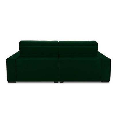 Sofa Retratil Reclinavel 2 Lugares 2,30 Vitória Veludo Verde Lansofbr