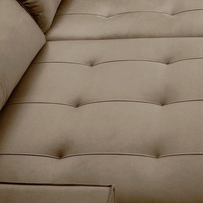 Sofa Retratil Reclinavel 2 Lugares 2,20 Vitória Veludo Capuccino Lansofbr