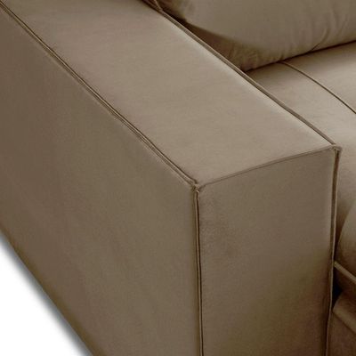 Sofa Retratil Reclinavel 2 Lugares 2,00 Vitória Veludo Capuccino Lansofbr