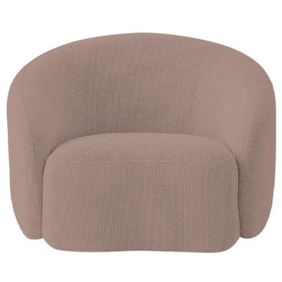 Kit Recamier Curvo Amsterdã 200cm E 2 Poltronas Amore Luxo Linho Cor Rosê