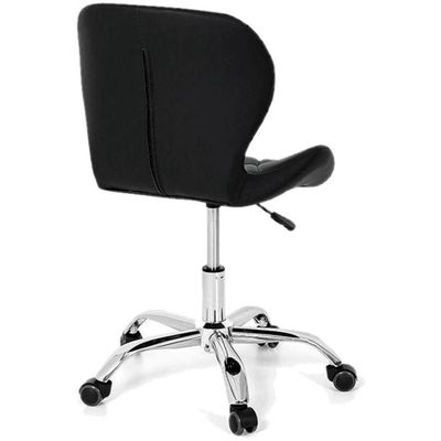 Cadeira Giratória Estofada Slim Office Com Regulagem De Altura E Base Cromada