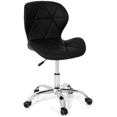 Cadeira Giratória Estofada Slim Office Com Regulagem De Altura E Base Cromada