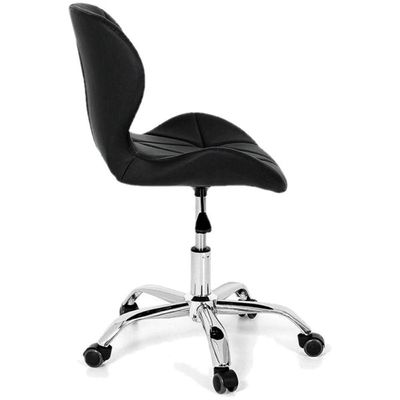 Cadeira Giratória Estofada Slim Office Com Regulagem De Altura E Base Cromada