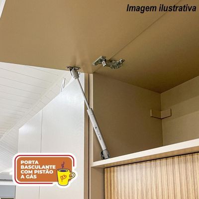 Armário De Cozinha Completa Com Balcão Com Tampo 12 Portas Urbano - Freijó/vanilla/com Ripado