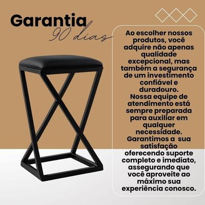 Kit 3 Banco Banqueta Baixa Bar Cozinha 50 Cm Bancada Corino Marrom