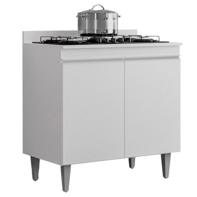 Balcao Com Tampo 2 Portas 80 Cm Ellen Branco