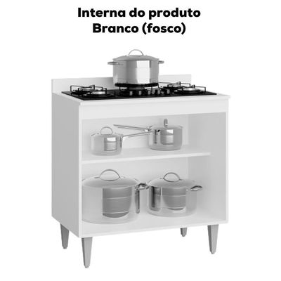 Balcao Com Tampo 2 Portas 80 Cm Ellen Branco