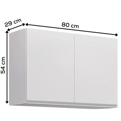 Armario Aereo 2 Portas Bp 80 Cm Isis Branco