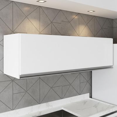 Armario Aereo 1 Porta Basculante Bp 80cm Fiorella Branco