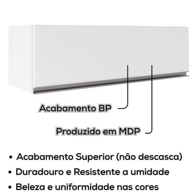 Armario Aereo 1 Porta Basculante Bp 80cm Fiorella Branco