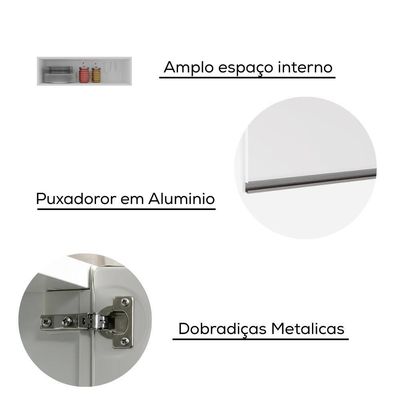 Armario Aereo 1 Porta Basculante Bp 80cm Fiorella Branco
