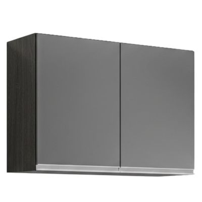 Armario Aereo 2 Portas 80 Cm Bp Isis Preto Grafite