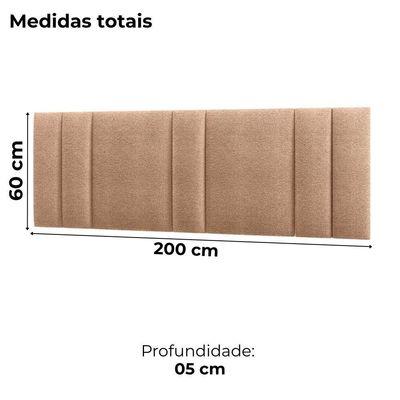 Cabeceira Modulada King 200 Cm Com Led Boucle Bege Vconcept