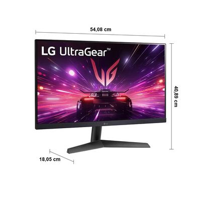 Monitor Gamer 24 LG UltraGear 24GS60F-B com Tela IPS, Full HD, 180Hz, NVIDIA G-SYNC, AMD FreeSyn, HDR10 e 1ms (GtG) - Preto