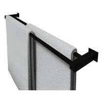 Porta-Toalha de Aço Inox 60 cm com Acabamento Preto Fosco e Kit de Instalação