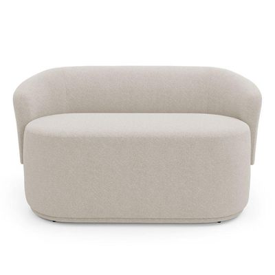 Kit 02 Poltronas E 01 Namoradeira Orgânica Mavi Bouclê Bege - Desk Design