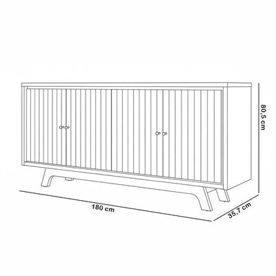 Aparador Buffet Para Sala De Jantar 4 Portas 180cm Junia D05 Freijó Off White - Lyam Decor
