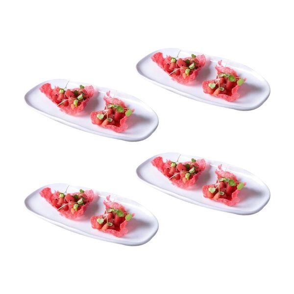 Conjunto de Travessas Ovais Pequenas Porto Brasil Orgânico New White 23x11cm - 4 Peças