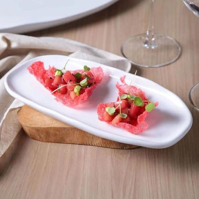 Conjunto de Travessas Ovais Pequenas Porto Brasil Orgânico New White 23x11cm - 4 Peças