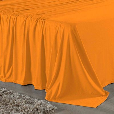 Lençol De Cima Queen Nobre 1 Peça 2,50m X 2,40m Malha 100% Algodão - Laranja