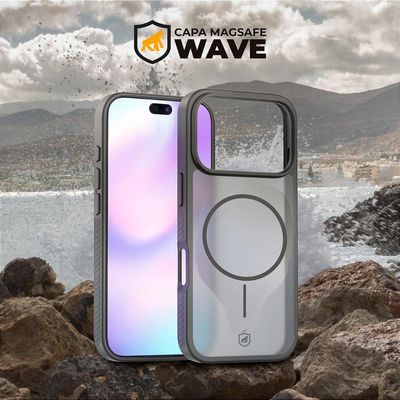 Capa case capinha para Motorola Moto G56 - Magsafe Wave Fumê - Preta - Gshield