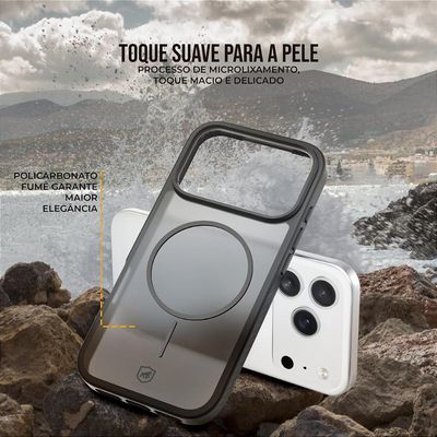 Capa case capinha para Motorola Moto G56 - Magsafe Wave Fumê - Preta - Gshield