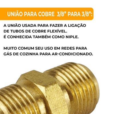 União Para Tubo Cobre 3-8 X 3-8 50 Unidades