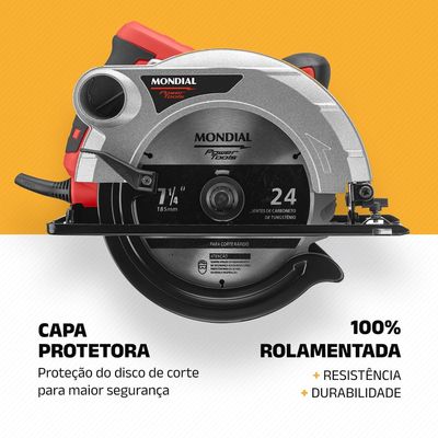 Serra Circular Mondial Vermelho 1500W FSC-04 220V