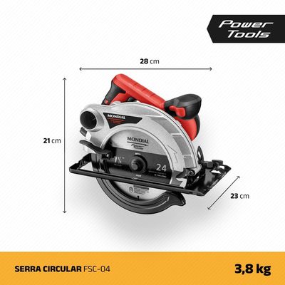 Serra Circular Mondial Vermelho 1500W FSC-04 220V