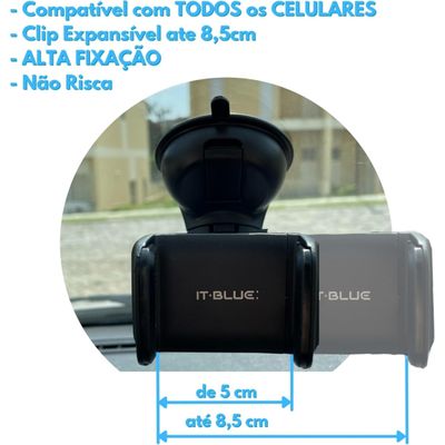Suporte Para Celular Carro 360 Graus Com Ventosa Silicone E Base Giratória