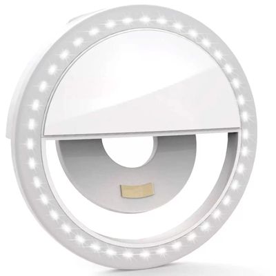 Luz de Selfie Recarregável 9 cm com Clipe para Celular e 3 Modos de Iluminação