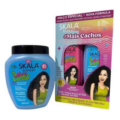 Kit Skala Mais Cachos Cremes + Shampoo + Condicionador