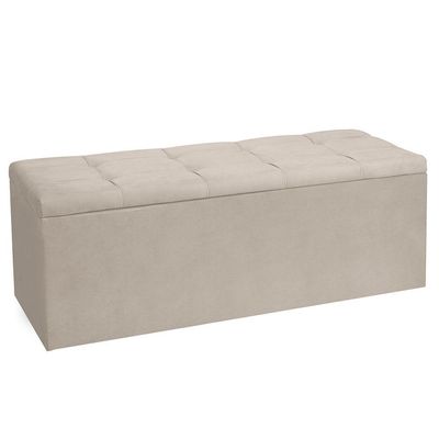 Kit Cabeceira E Calçadeira Baú King 1,95m Roma Suede - Pallazio Cor Preto