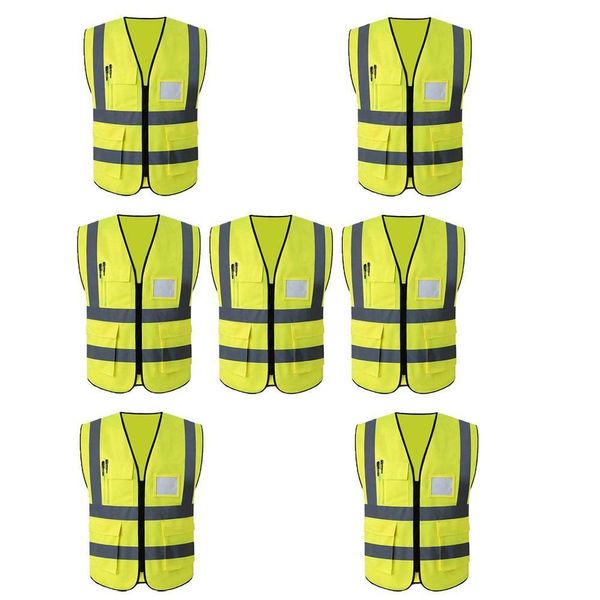 Colete Refletivo Sinalizador Epi7 Unidades Segurança Trabalho Blusao Fluorescente Obra Sinalizaçao
