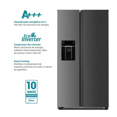 Geladeira 513L Philco Side By Side Inverter PRF613ID 127V