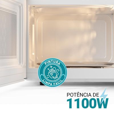 Micro-ondas Philco 28L Branco Pintura Limpa Fácil PMO30B 127V