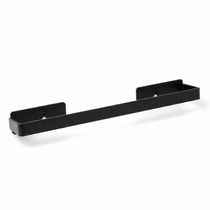 Porta Toalha de Rosto 35cm Preto Fosco Retangular Toalheiro de Parede Banheiro Moderno
