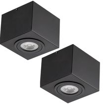 Kit 2 Plafons de Sobrepor Preto Box Bivolt Dital