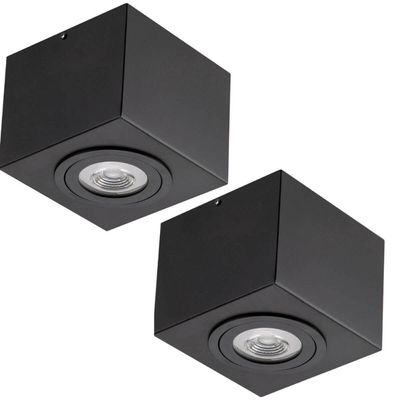 Kit 2 Plafons de Sobrepor Preto Box Bivolt Dital Bivolt