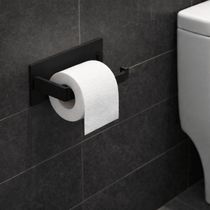 Porta Papel Higiênico de Parede Preto Fosco Banheiro Lavabo Suporte Rolo de Papel Elegante