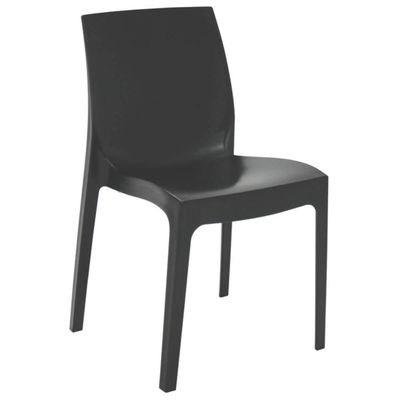 Jogo 4 Cadeiras Tramontina Alice Plástico Resistente Preto Sem Braços Sala Varanda Jardim Cozinha